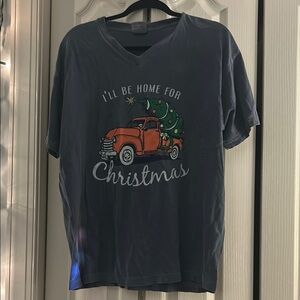 Gray and Orange Holiday T-Shirt with Festive Design